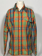 Vintage Plaid 1980s Ski Shell Green Orange By Saska Skiwear