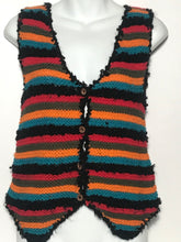 Vintage Colorful Wool Knit Vest Saks Fifth Ave Size M