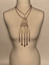 Chunky Abstract Goldtone Metal Double Chain Link Necklace