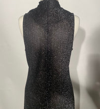 1970s Black Silver Lame Sleeveless Maxi Dress By Johnnye