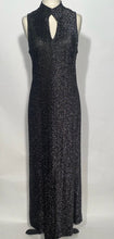 1970s Black Silver Lame Sleeveless Maxi Dress By Johnnye