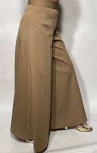 1970s Wide Leg Bell Bottom High Waisted Pants Tan
