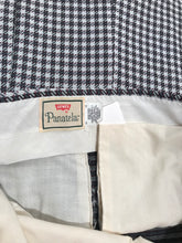 1970s Levis Panatella Grey Red Herringbone Pattern Polyester Flare Pant 38x32