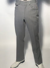1970s Grey Ribbed Polyester Flare Disco Pant 30" x 31"