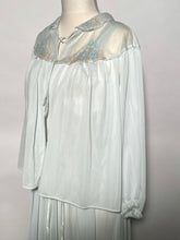 1960s Baby Blue Lace & Nylon Sleeping Peignoir Set By Van Raalte