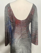 1970s Firecracker 4th of July Lame Maxi Dress