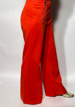 Right On Orange 1970s Zip Front Bell Bottom Pants