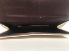 Two Tone Tan 1970s Button Vinyl Clutch