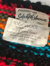 Vintage Colorful Wool Knit Vest Saks Fifth Ave Size M