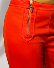 Right On Orange 1970s Zip Front Bell Bottom Pants