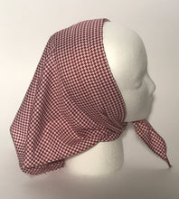 Maroon Red And White Herringbone Polyester Head Scarf