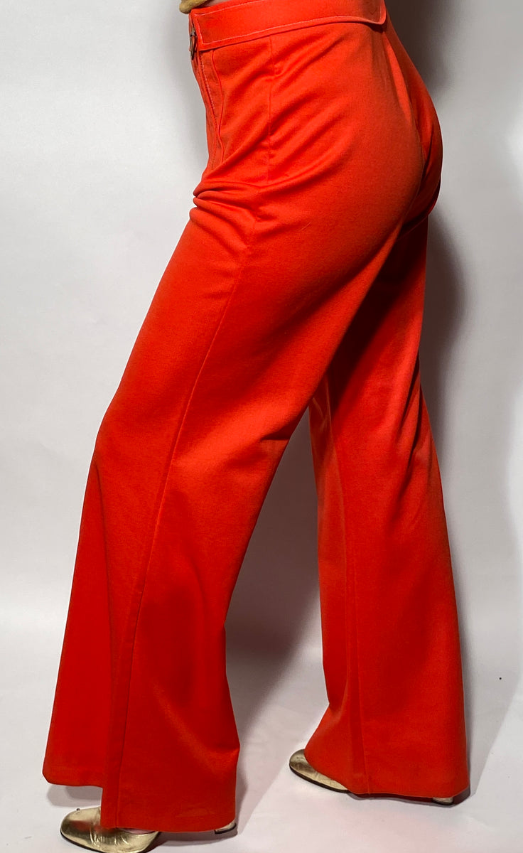 Right On Orange 1970s Zip Front Bell Bottom Pants – Divine Finds®