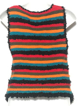 Vintage Colorful Wool Knit Vest Saks Fifth Ave Size M