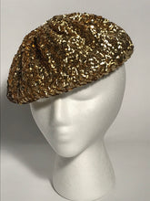 1970s Disco Gold Sequin Beret Cap