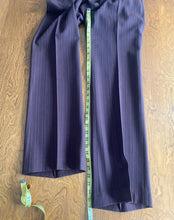 1970s Polyester Disco Pant Brown Pinstripe Knit Flare Pants 30x32