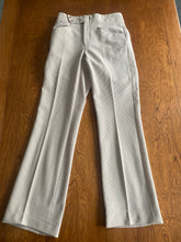1970s Polyester Disco Pant Tan Pinstripe Knit Pants 30x32