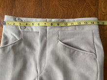 1970s Polyester Disco Pant Tan Pinstripe Knit Pants 30x32