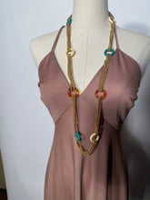 1970s Sand Brown Maxi Dress Double Strap Criss Cross Back