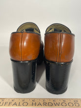Brown Leather 4” Platform Shoes Size 11.5