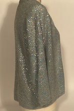 1960s Vintage Blue Wool Sequin Sweater Cardigan