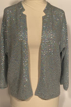 1960s Vintage Blue Wool Sequin Sweater Cardigan
