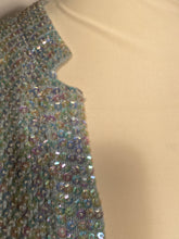 1960s Vintage Blue Wool Sequin Sweater Cardigan
