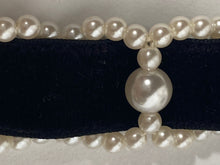 Black Velvet Ribbon & Pearl Choker Necklace