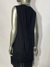 Vintage Black Fringe Shift Flapper Style Dress Costume With Pearls