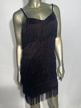 1970s Layered Black Fringe GoGo Dress Flapper Costume