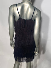 1970s Layered Black Fringe GoGo Dress Flapper Costume