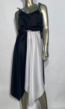 Black & White Block Disco Dress With Hankercheif Bottom