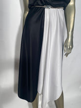 Black & White Block Disco Dress With Hankercheif Bottom