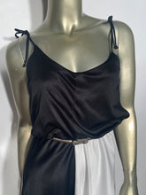 Black & White Block Disco Dress With Hankercheif Bottom