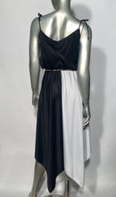 Black & White Block Disco Dress With Hankercheif Bottom
