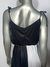 Black & White Block Disco Dress With Hankercheif Bottom
