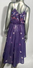 Disco Dress Purple Floral Handkerchief Bottom Disco Dress XS
