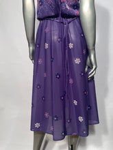 Disco Dress Purple Floral Handkerchief Bottom Disco Dress XS