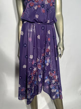 Disco Dress Purple Floral Handkerchief Bottom Disco Dress XS