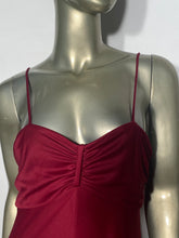Maroon 70s Maxi Spaghetti Strap Dress