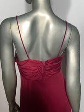 Maroon 70s Maxi Spaghetti Strap Dress