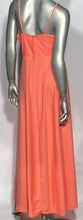 Coral 70s Maxi V Neck Spaghetti Strap Dress Size Small
