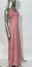 Pink 70s Maxi Spaghetti Halter Tie Back Dress