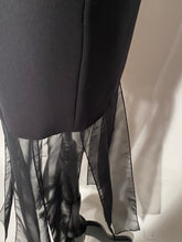 1980s Black Beaded Bodice & Car Wash Scarf Bottom Dress