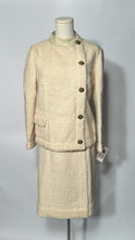 1960s Sills Cream Boucle Suit Bonnie Cashin Designs Coach Wool With Leather Trim