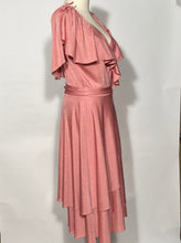 1970s Vintage Size Large Layered Pink Wrap Dress