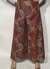 Malbe Originals Late 1960s Paisley Print Glitter Wide Leg Bell Bottom Pant