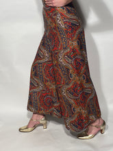 Malbe Originals Late 1960s Paisley Print Glitter Wide Leg Bell Bottom Pant