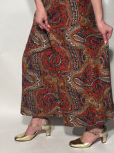 Malbe Originals Late 1960s Paisley Print Glitter Wide Leg Bell Bottom Pant