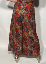 Malbe Originals Late 1960s Paisley Print Glitter Wide Leg Bell Bottom Pant