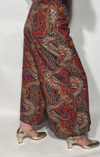 Malbe Originals Late 1960s Paisley Print Glitter Wide Leg Bell Bottom Pant